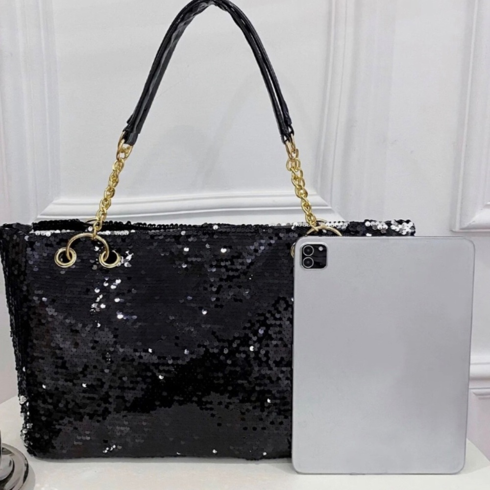 Black & Silver Sequin Purse